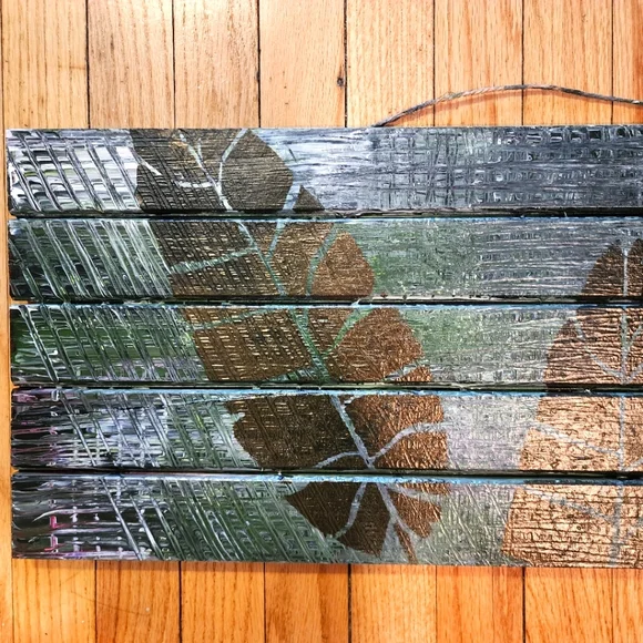 HANDCRAFTED Wood Contemporary Wall Decor Artwork HANDPAINTED Painting Jungle Art - Picture 4 of 16